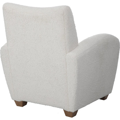 Teddy Accent Chair by Uttermost in walnut. Made from rubber wood, plywood, fabric, foam in a modern style.
