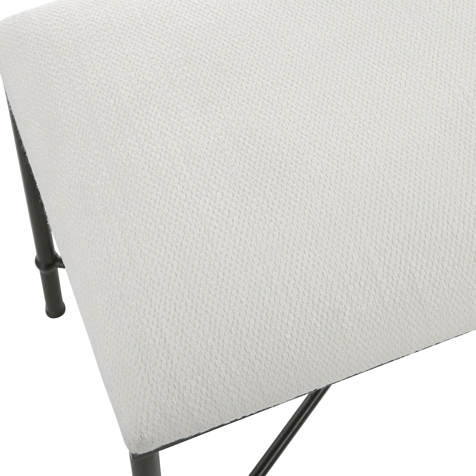 Avenham Small Bench by Uttermost. Made from foam, fabric, mdf, iron in a modern style.