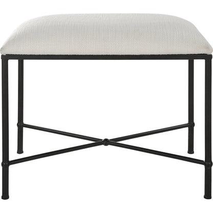 Avenham Small Bench by Uttermost. Made from foam, fabric, mdf, iron in a modern style.