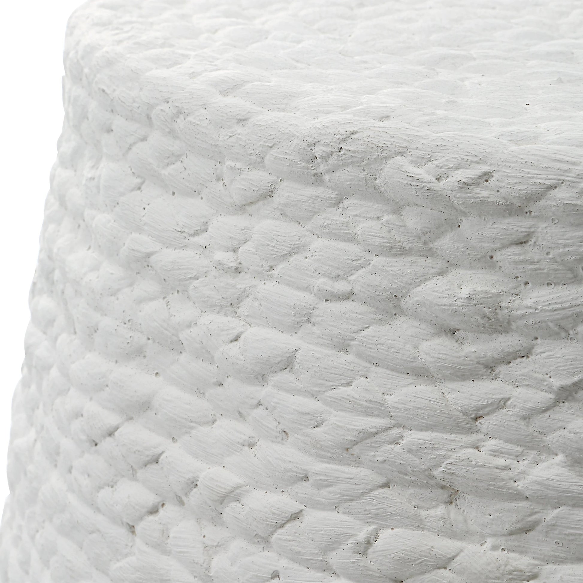 Resort Accent Stool by Uttermost. Made from mdf, straw rope, fir in a coastal style.