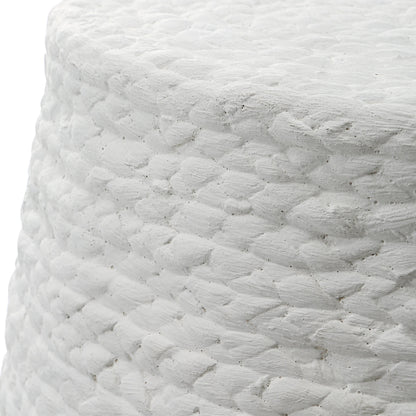 Resort Accent Stool by Uttermost. Made from mdf, straw rope, fir in a coastal style.