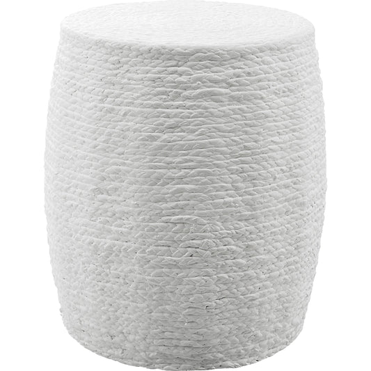 Resort Accent Stool by Uttermost. Made from mdf, straw rope, fir in a coastal style.