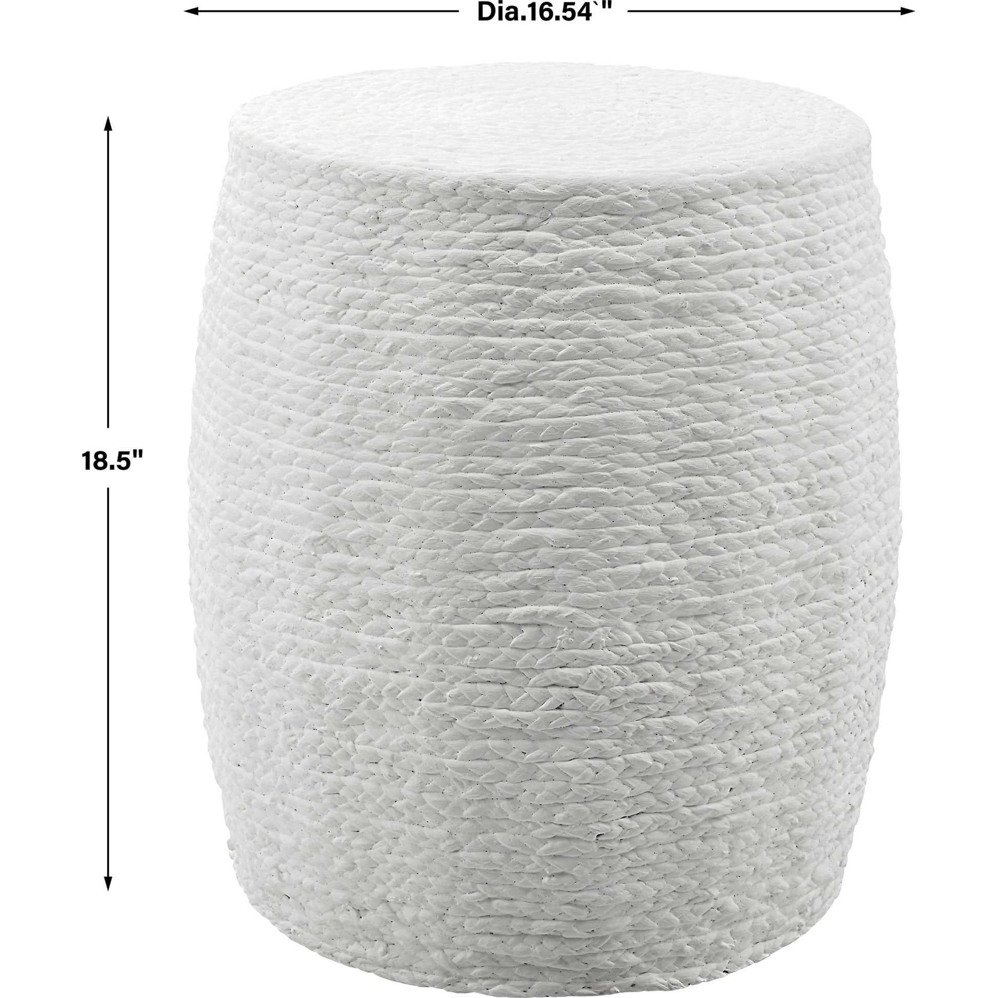 Resort Accent Stool by Uttermost. Made from mdf, straw rope, fir in a coastal style.