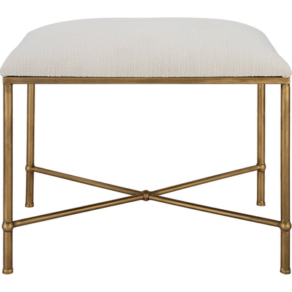 Avenham Small Bench by Uttermost. Made from foam, fabric, mdf, iron in a modern style.