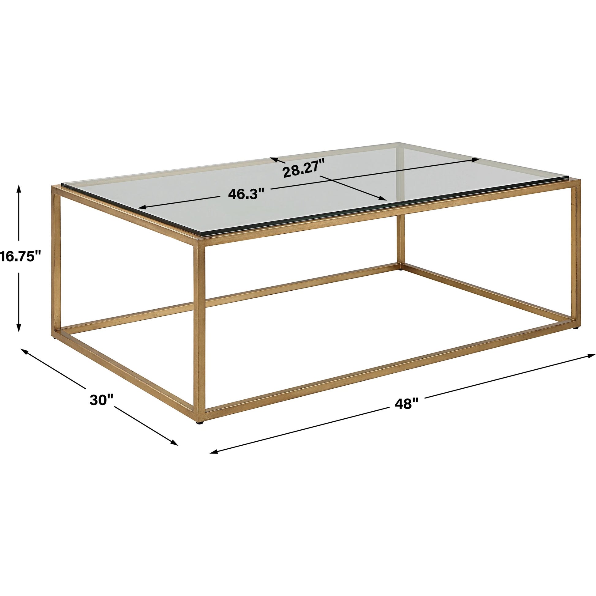 Bravura Coffee Table by Uttermost. Made from iron, tempered glass in a modern style.