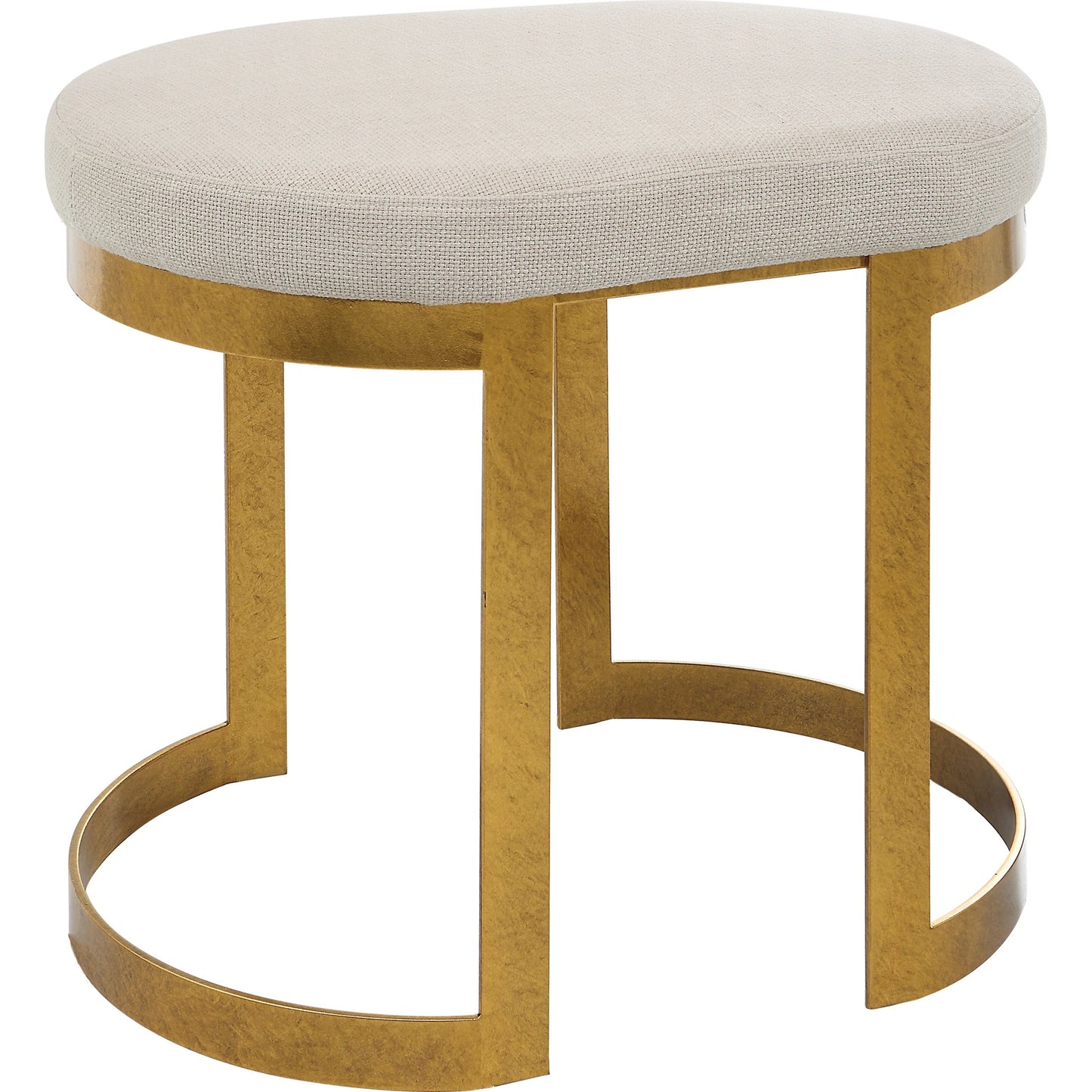 002 SI-1923683 | Additional Silo | Infinity Accent Stool by Uttermost in gold. Made from metal, mdf, foam, fabric in a modern style.