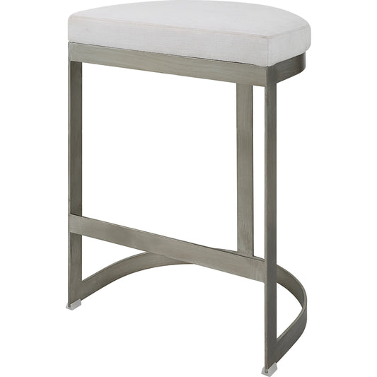 Ivanna Backless Counter Stool by Uttermost in silver. Made from metal, mdf in a modern style.