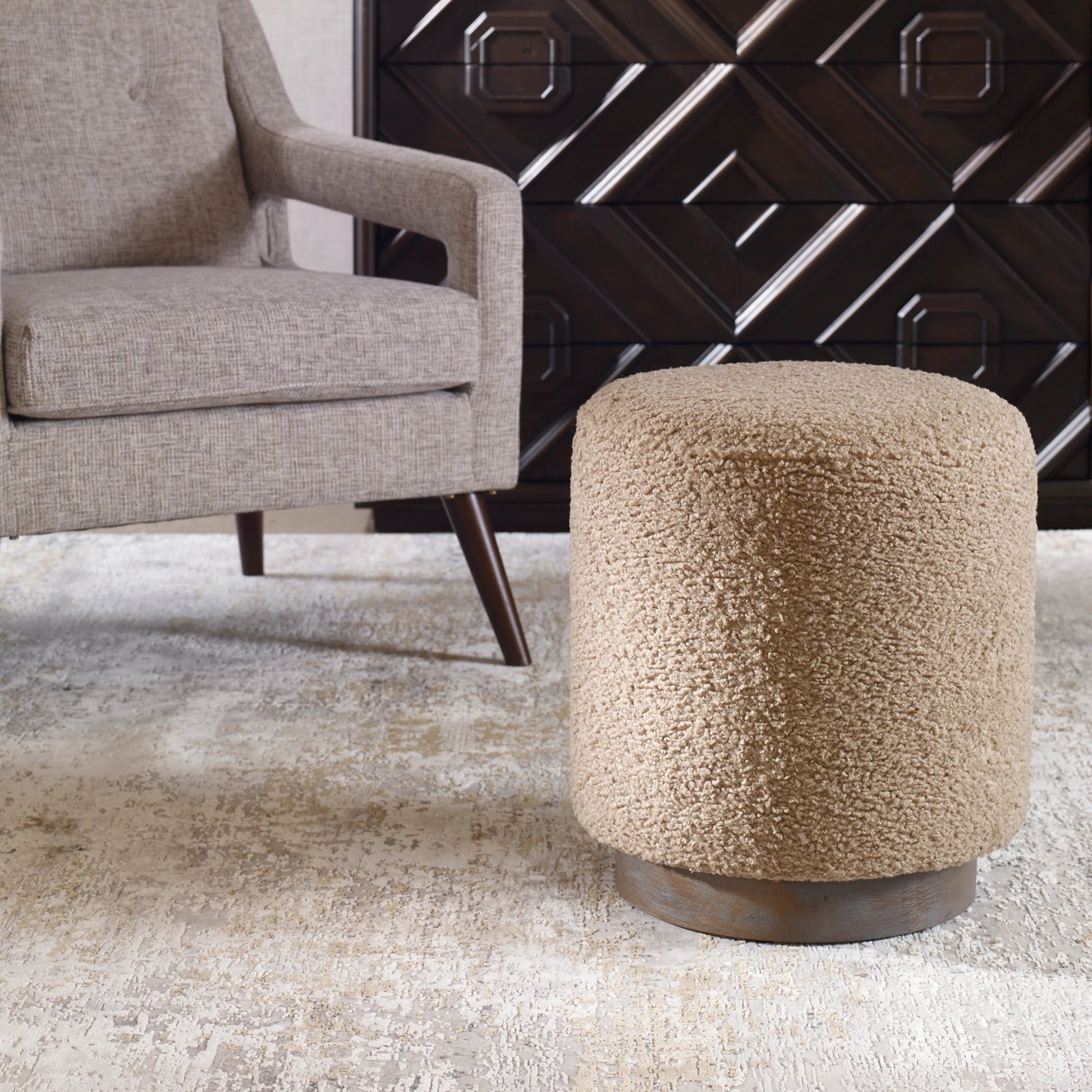 Avila Ottoman by Uttermost. Made from unique in a transitional style.
