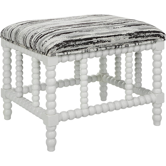 Seminoe Bench by Uttermost in gray, black. Made from rubber wood, plywood, fabric, foam in a modern style.