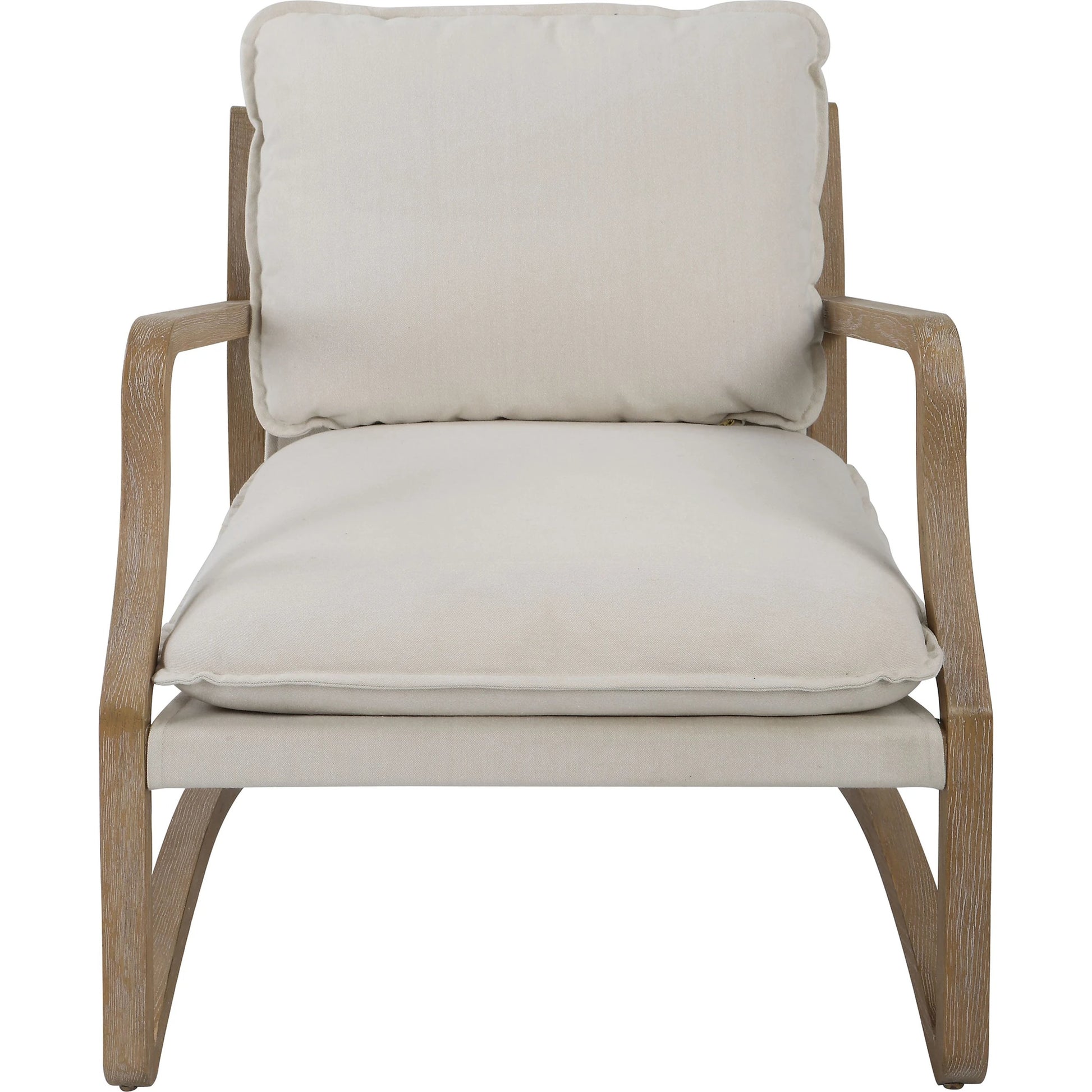 Melora Accent Chair by Uttermost in ceruse oak. Made from oak solid wood, fabric, metal, foam in a modern style.