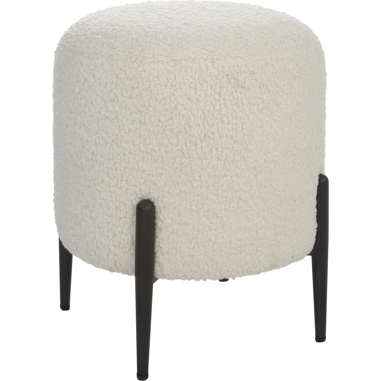 006 SI-1923692 | Closeup | Arles Ottoman by Uttermost in white and satin black. Made from hardwood, plywood, fabric, foam in a transitional style.