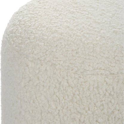 Arles Ottoman by Uttermost in white and satin black. Made from hardwood, plywood, fabric, foam in a transitional style.