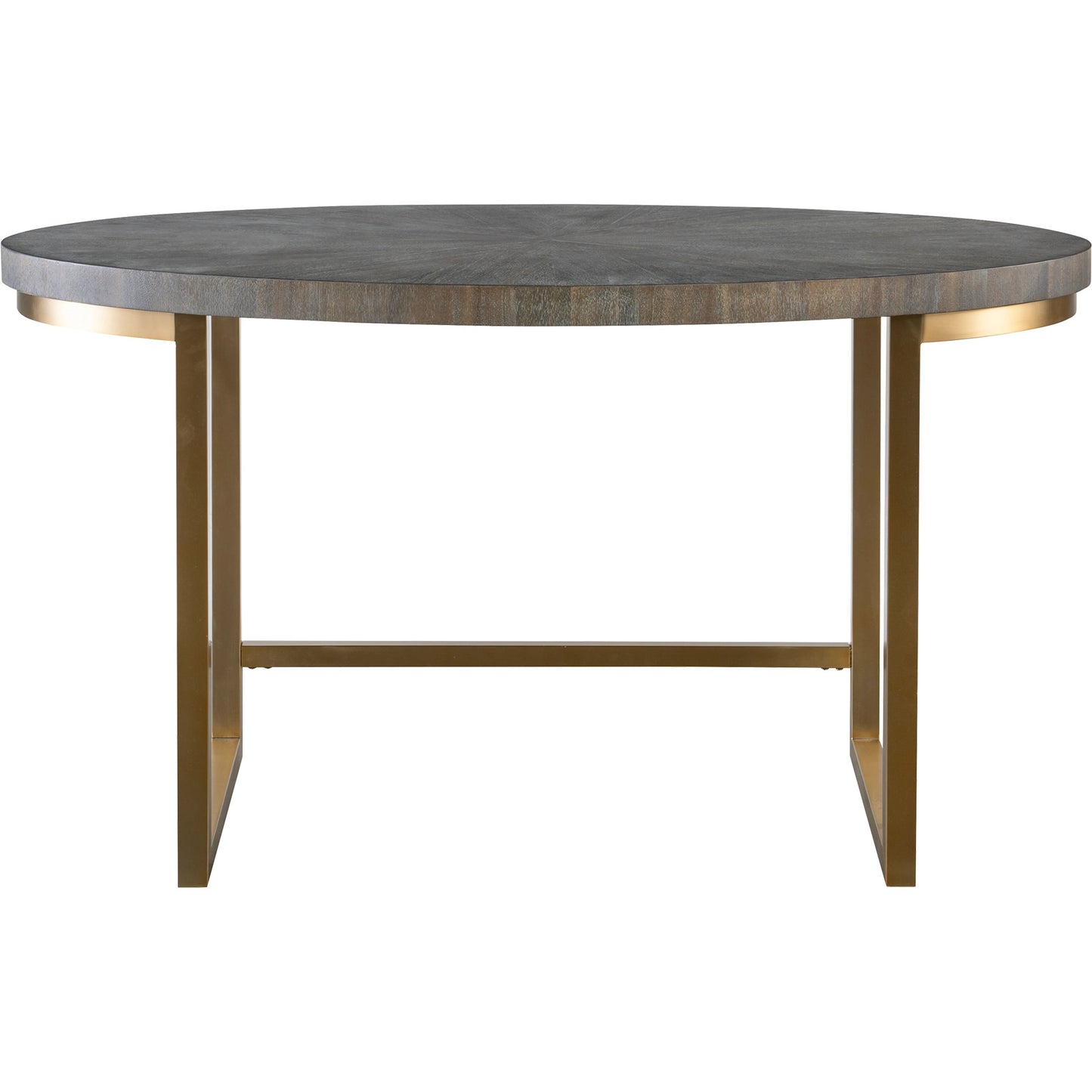 005 SI-1981340 | Additional Silo | Taja Oval Desk by Uttermost in dark walnut, gray. Made from mdf, acacia veneer, brushed stainless steel in a modern style.