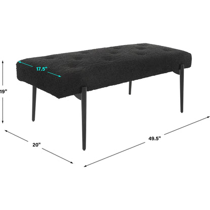 Olivier Bench by Uttermost. Made from stainless steel, fabric, plywood, foam in a modern style.