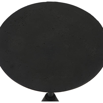 Midnight Accent Table by Uttermost in black. Made from black marble polymer, steel in a modern style.