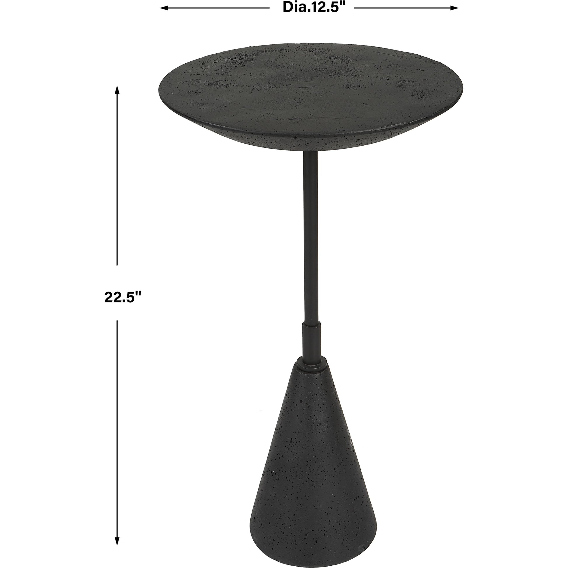 Midnight Accent Table by Uttermost in black. Made from black marble polymer, steel in a modern style.