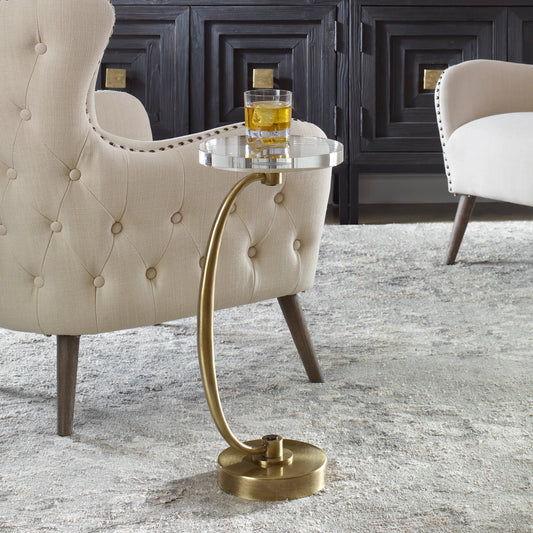 Waveney Drink Table by Uttermost. Made from iron, crystal in a modern style.