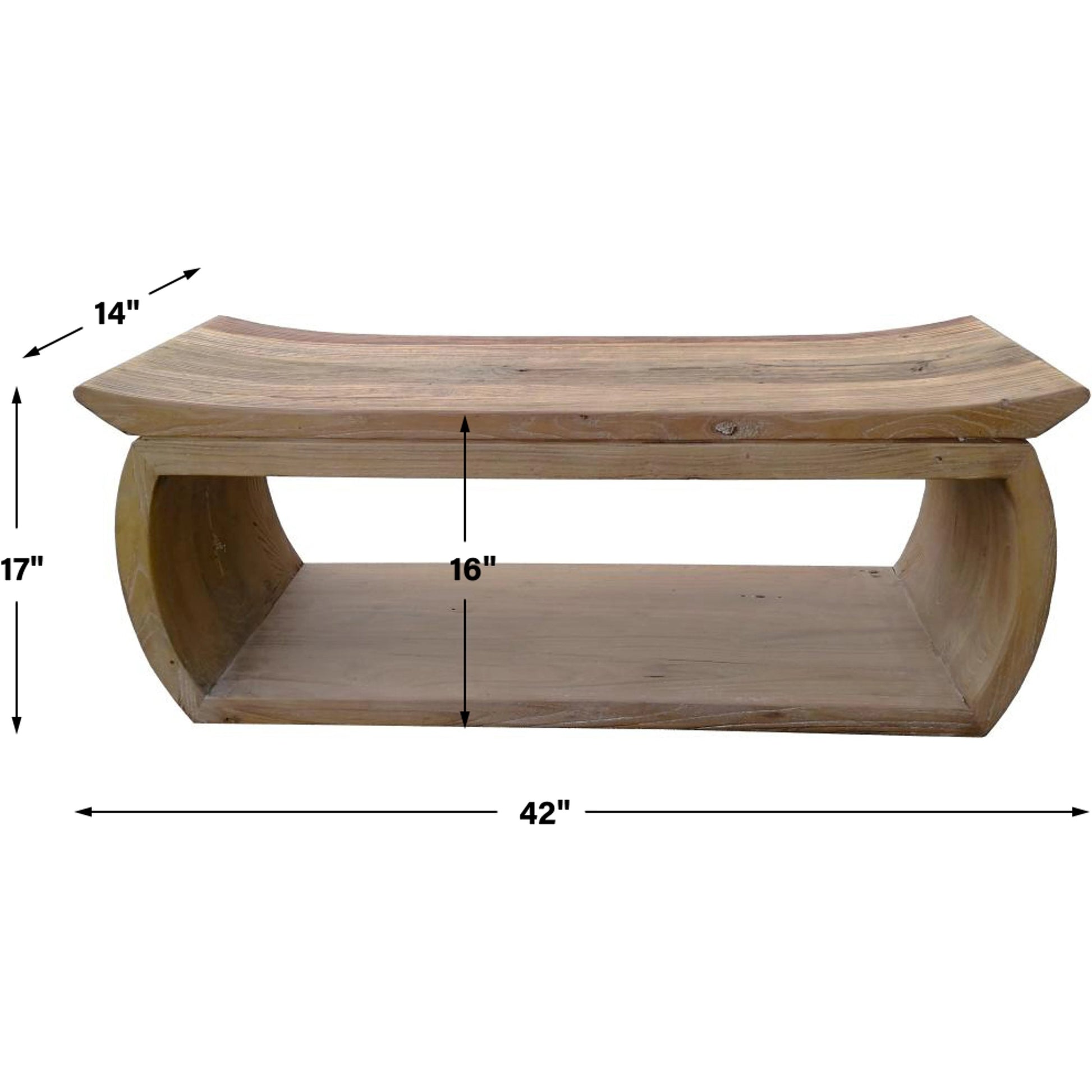 Connor Bench by Uttermost. Made from reclaimed elm in a modern style.