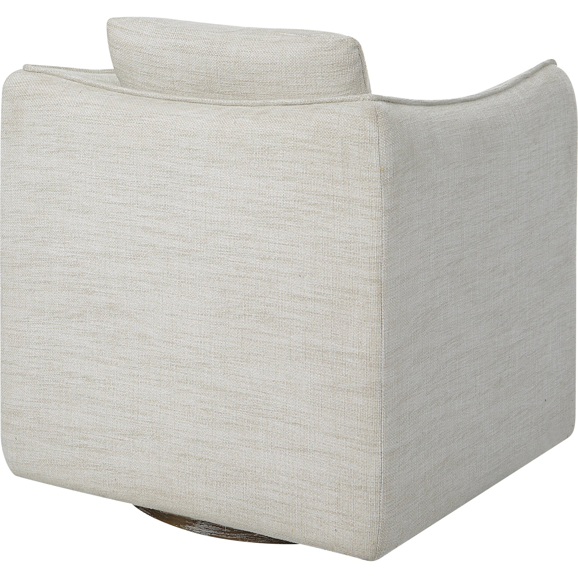 Corben Swivel Armchair by Uttermost in gray. Made from hardwood, plywood, fabric, foam in a modern style.