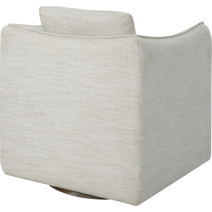 Corben Swivel Armchair by Uttermost in gray. Made from hardwood, plywood, fabric, foam in a modern style.