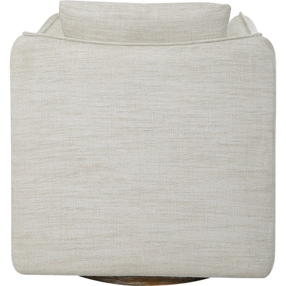 Corben Swivel Armchair by Uttermost in gray. Made from hardwood, plywood, fabric, foam in a modern style.