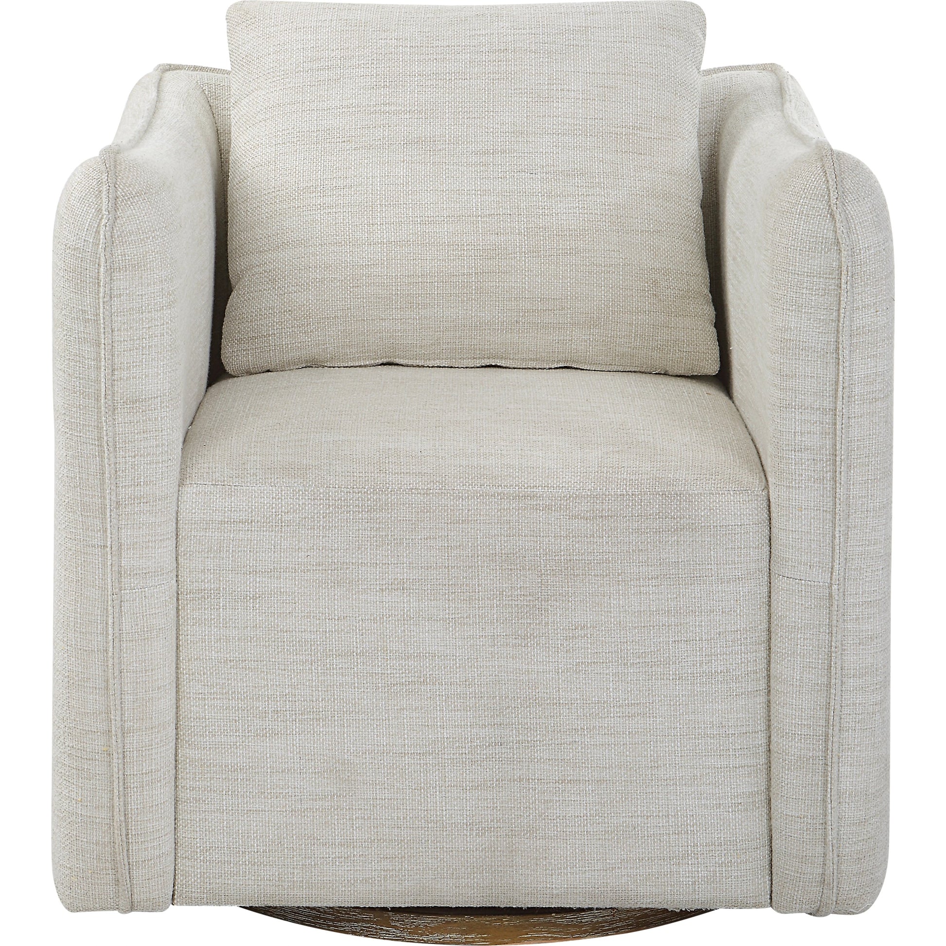 Corben Swivel Armchair by Uttermost in gray. Made from hardwood, plywood, fabric, foam in a modern style.