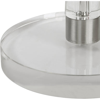 Pria Drink Table by Uttermost in crystal, brushed nickel. Made from crystal, iron in a modern style.