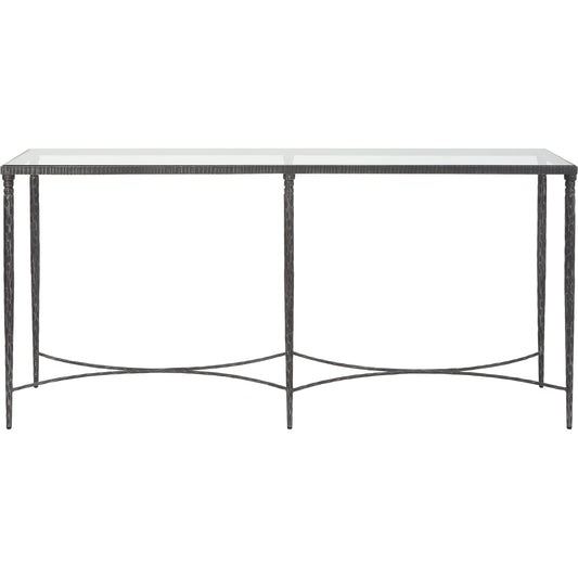 Washington Console Table by Uttermost in rustic black. Made from tempered glass, iron in a modern style.