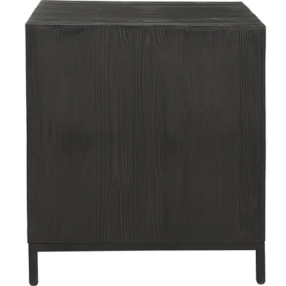 Aiken Cabinet by Uttermost in dark ebony. Made from fir, wood, steel in a transitional style.