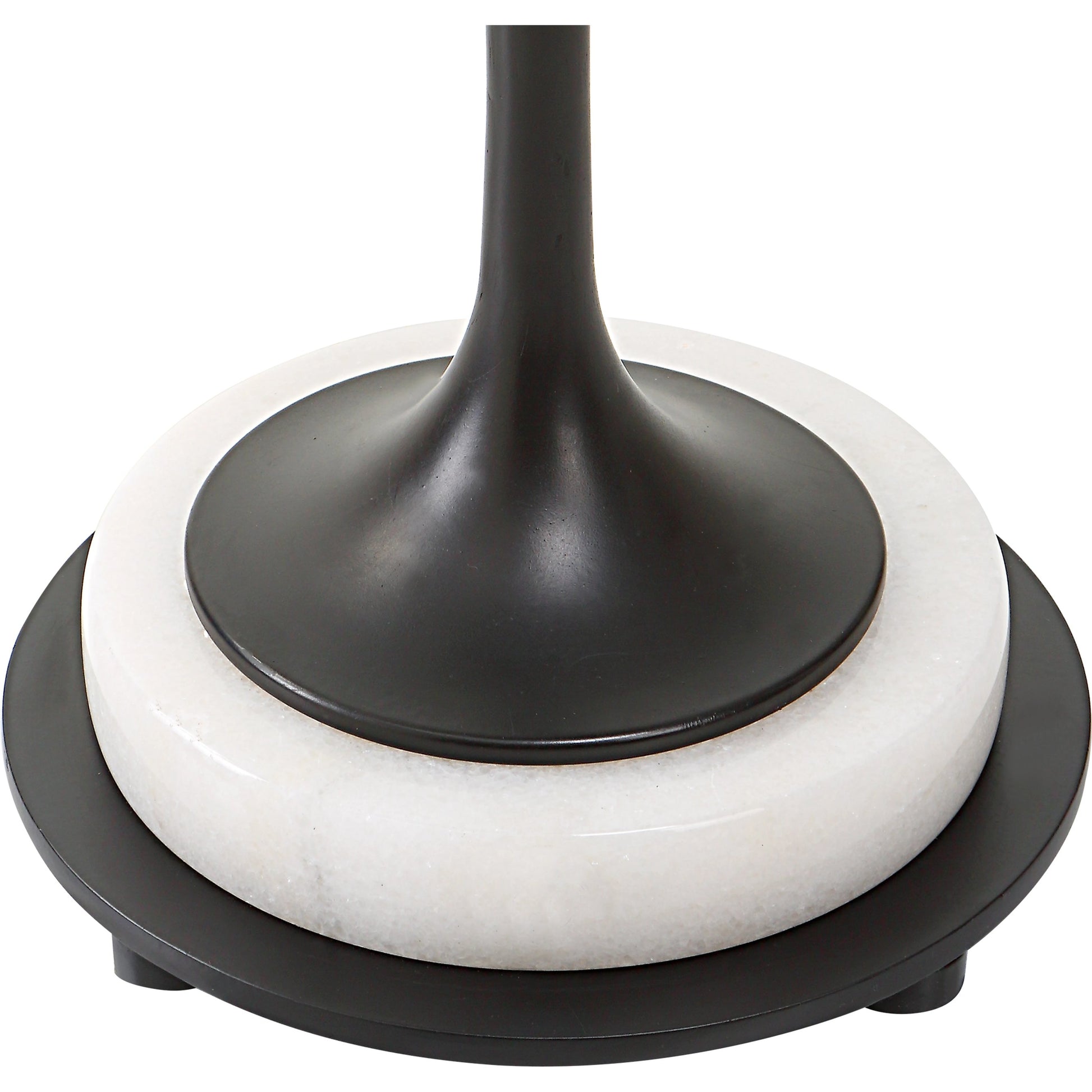 Sentry Accent Table by Uttermost in black, polished white. Made from iron, marble in a modern style.