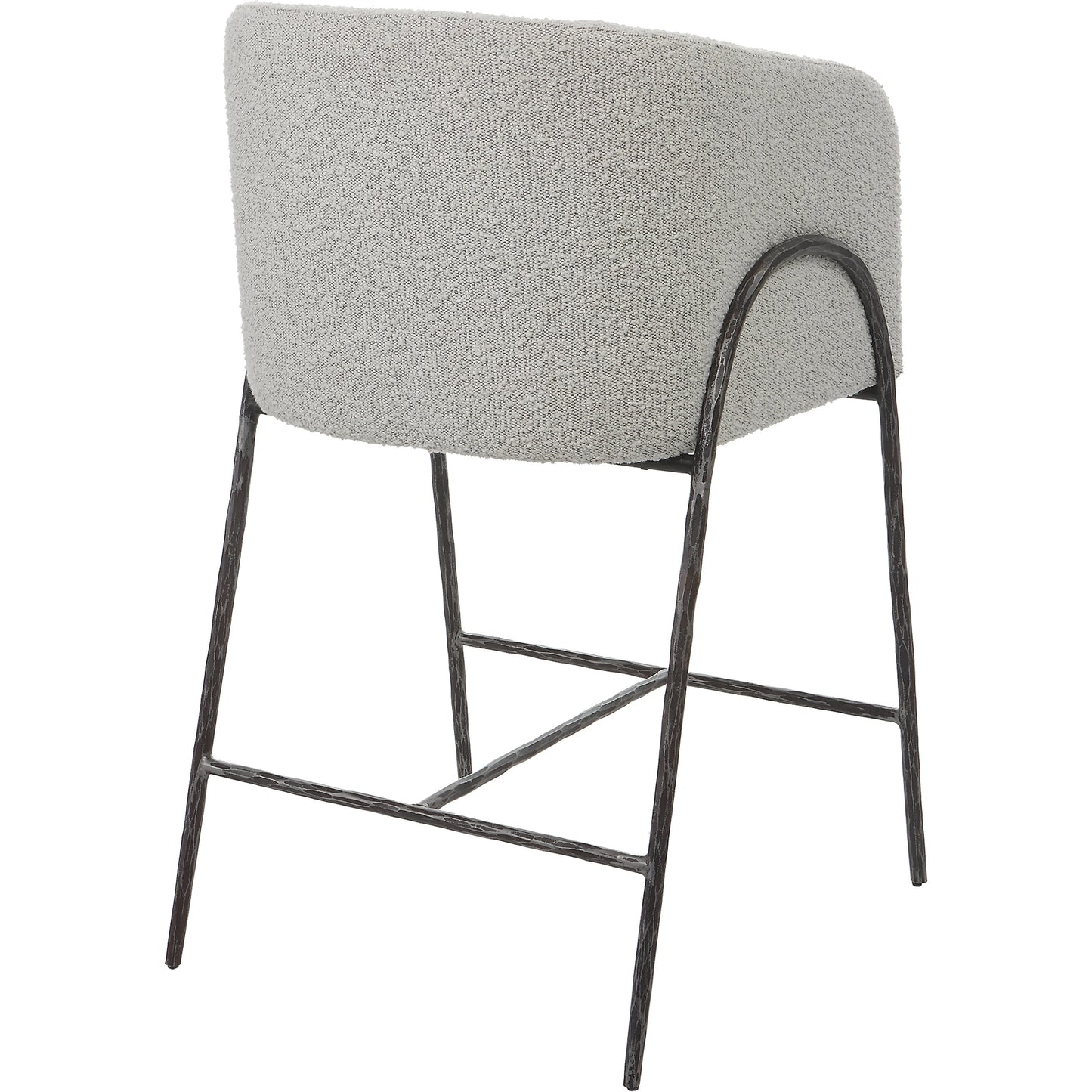 006 SI-1981313 | Additional Silo | Jacobsen Counter Stool by Uttermost in ivory, warm gray and iron. Made from steel, foam, fabric, eucalyptus in a modern style.