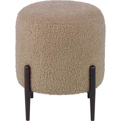 Arles Ottoman by Uttermost in white and satin black. Made from hardwood, plywood, fabric, foam in a transitional style.