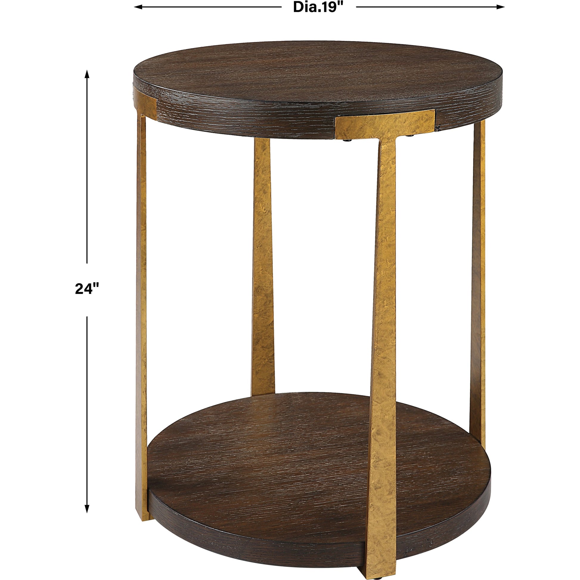 Palisade Side Table by Uttermost in coffee, antique gold. Made from mdf, metal, veneer in a modern style.