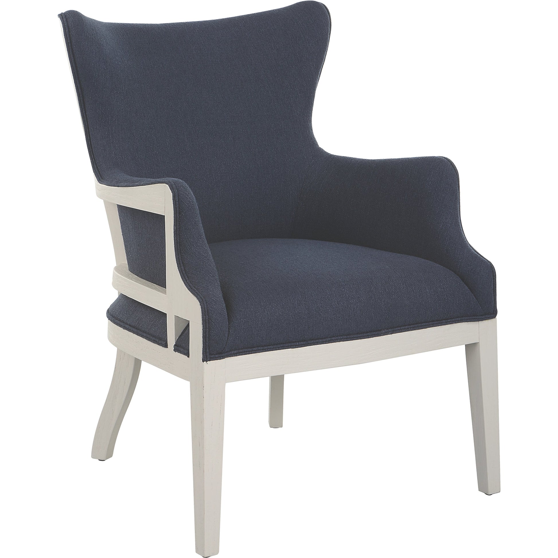 Gordonston Accent Chair by Uttermost in blue and blue. Made from rubber wood, plywood, plyfoam, fabric in a modern style.
