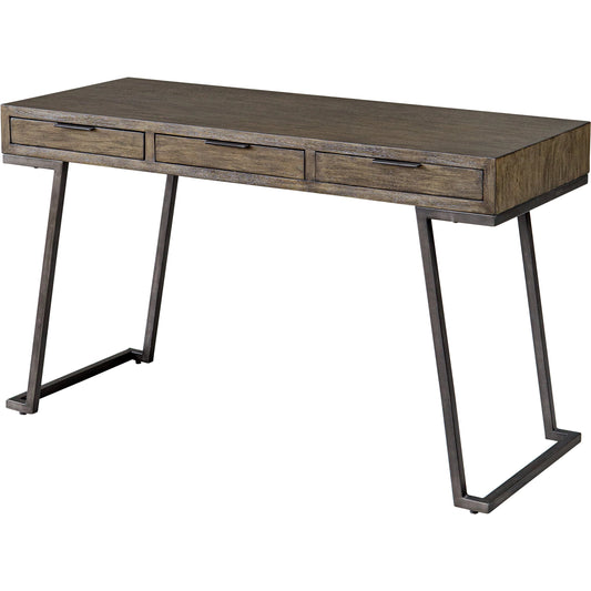 Comrade Desk by Uttermost in natural mango, light gray. Made from java mix wood, veneer, metal, plywood in a transitional style.