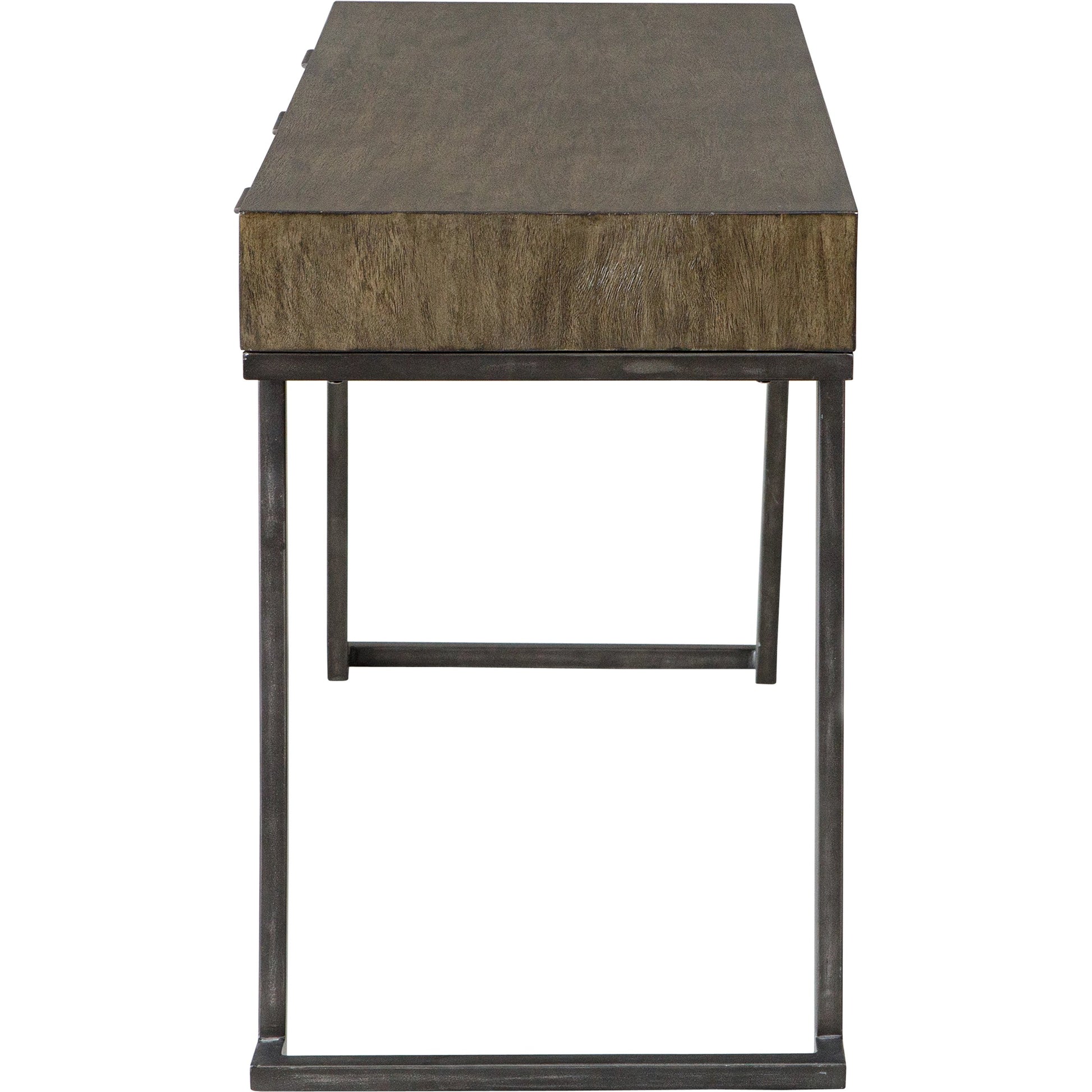 Comrade Desk by Uttermost in natural mango, light gray. Made from java mix wood, veneer, metal, plywood in a transitional style.