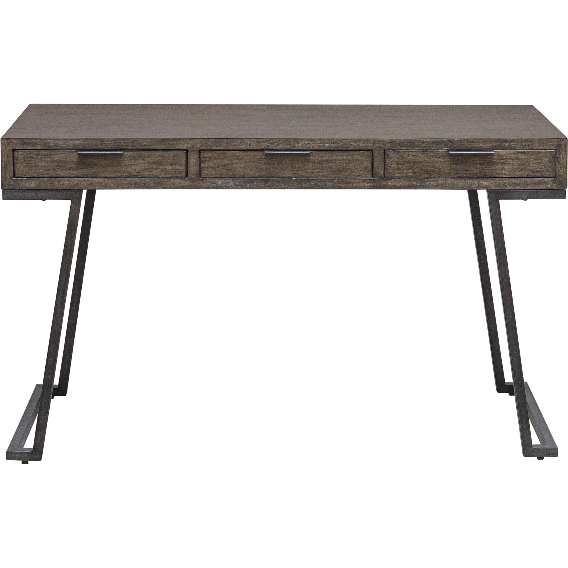 Comrade Desk by Uttermost in natural mango, light gray. Made from java mix wood, veneer, metal, plywood in a transitional style.