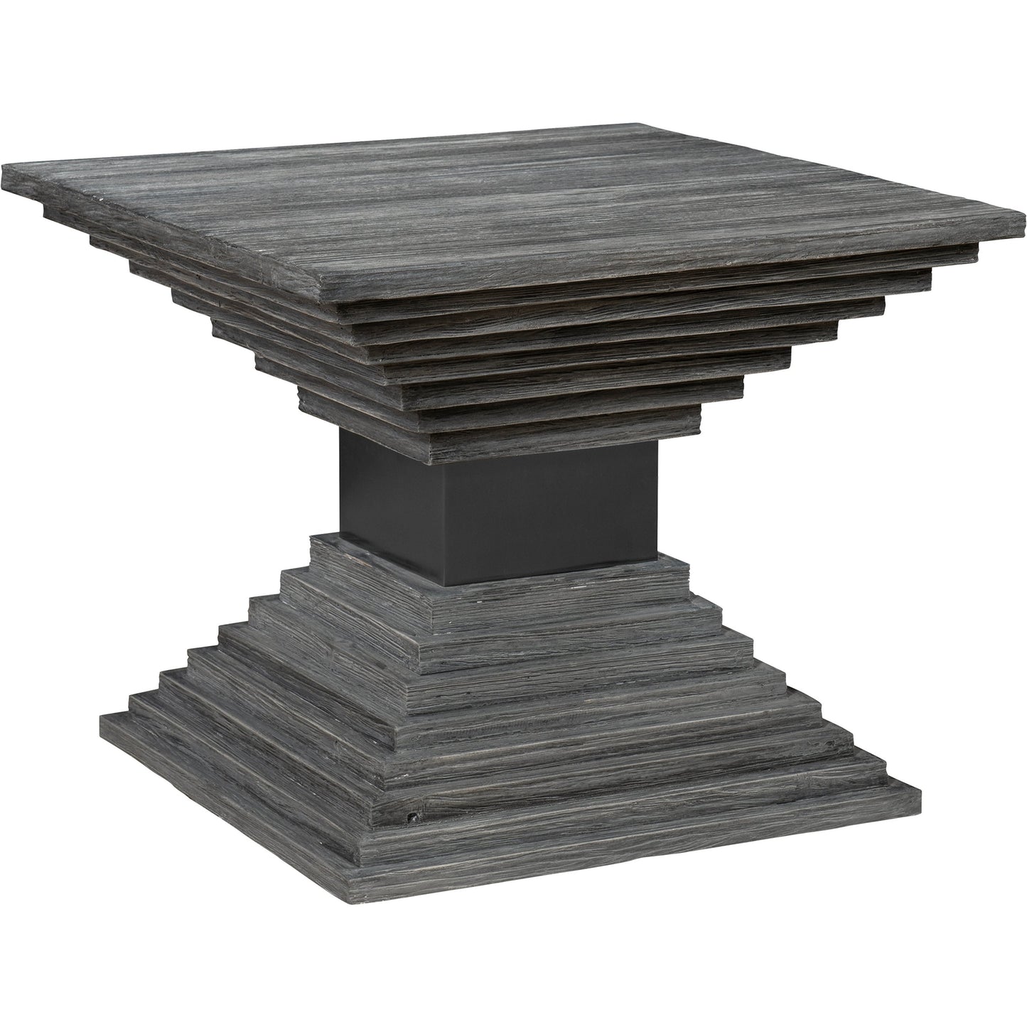000 SI-1981370 | Additional Silo | Andes Geometric Accent Table by Uttermost in medium gray. Made from fir wood, stainlesss steel, plywood in a modern style.