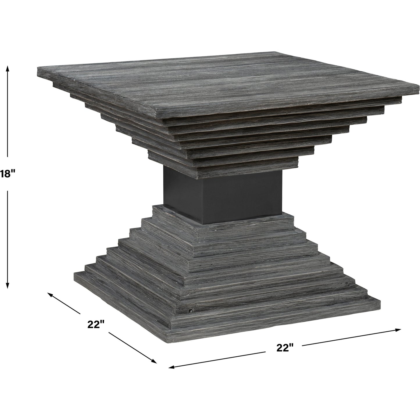 002 SI-1981370 | Additional Silo | Andes Geometric Accent Table by Uttermost in medium gray. Made from fir wood, stainlesss steel, plywood in a modern style.