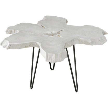 Trillium Coffee Table by Uttermost in bleached. Made from teak root with metal in a modern style.