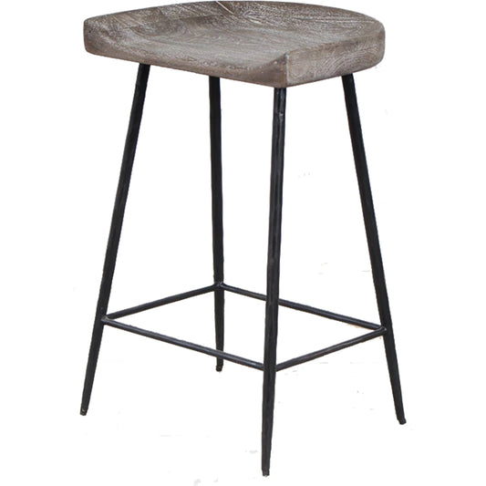 Cordova Counter Stool by Uttermost in driftwood gray. Made from iron, wood in a modern style.