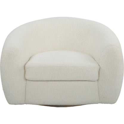 Capra Swivel Chair by Uttermost in multi. Made from fabric, foam, plywood, stainless steel in a modern style.