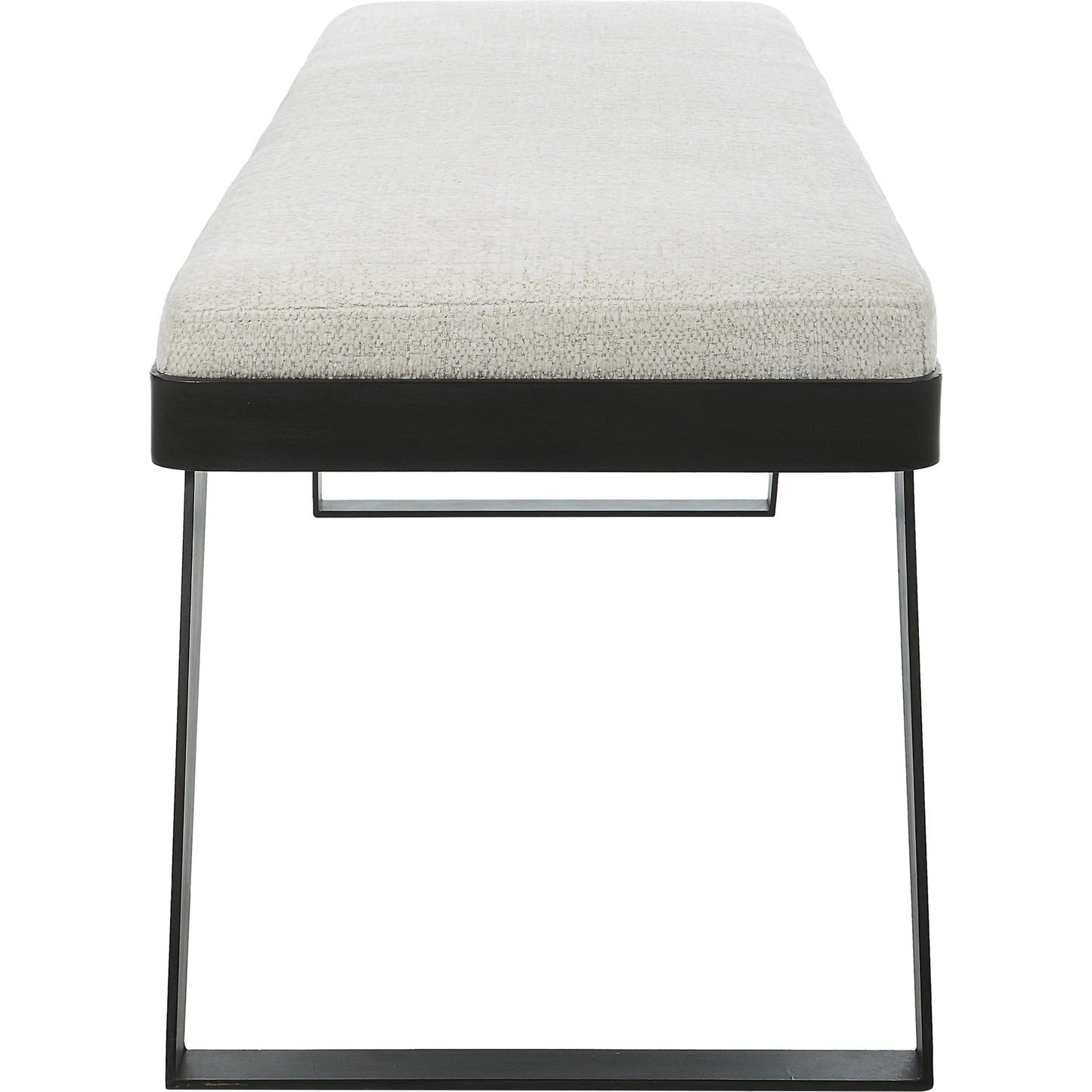 004 SI-1981329 | Additional Silo | Hover Bench by Uttermost in white and black. Made from iron, mdf, foam, fabric in a modern style.