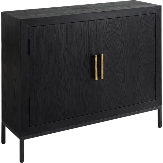 001 SI-1981292 | Additional Silo | Front Range 2 Door Cabinet by Uttermost in dark ebony. Made from mdf, iron, fir, oak veneer in a transitional style.