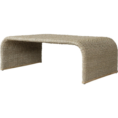 Calabria Coffee Table by Uttermost in woven seagrass. Made from woven seagrass, mango wood, metal in a coastal style.