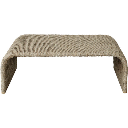 Calabria Coffee Table by Uttermost in woven seagrass. Made from woven seagrass, mango wood, metal in a coastal style.