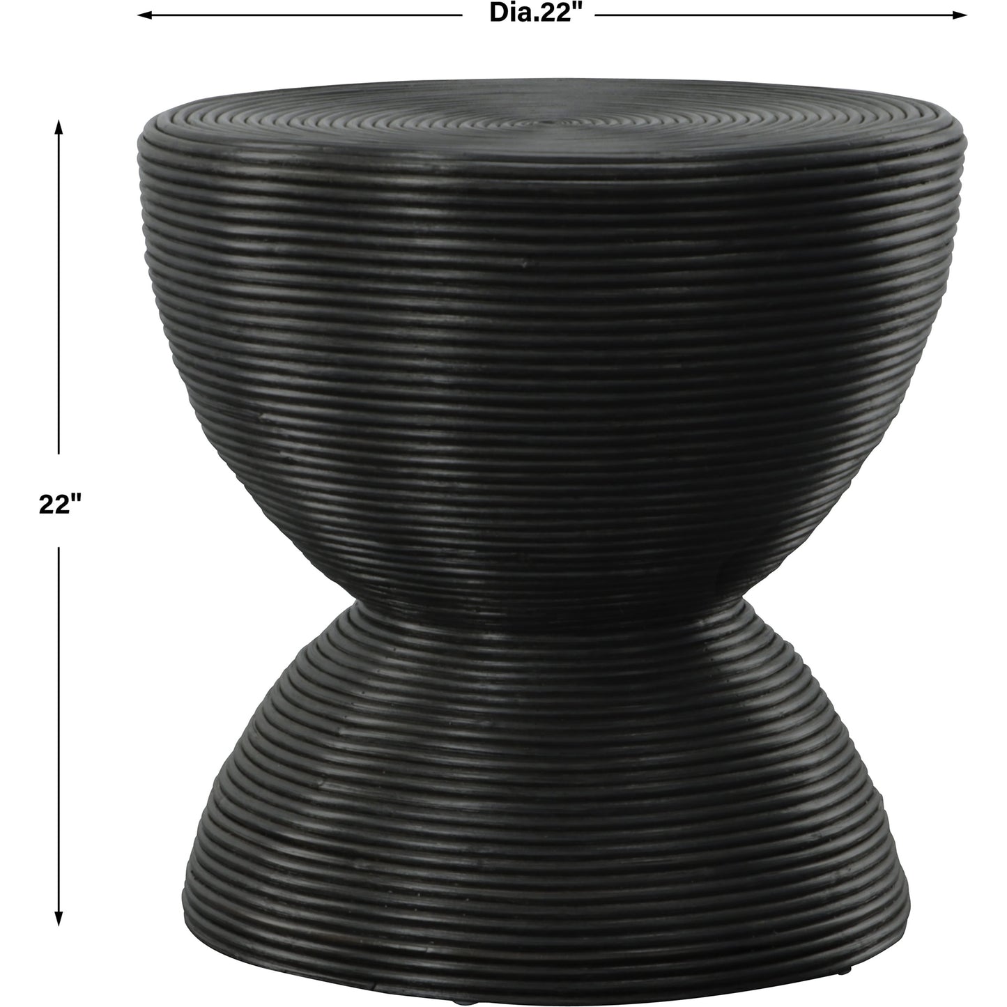 003 SI-1981297 | Additional Silo | Bongo Side Table by Uttermost in black. Made from rattan in a modern style.