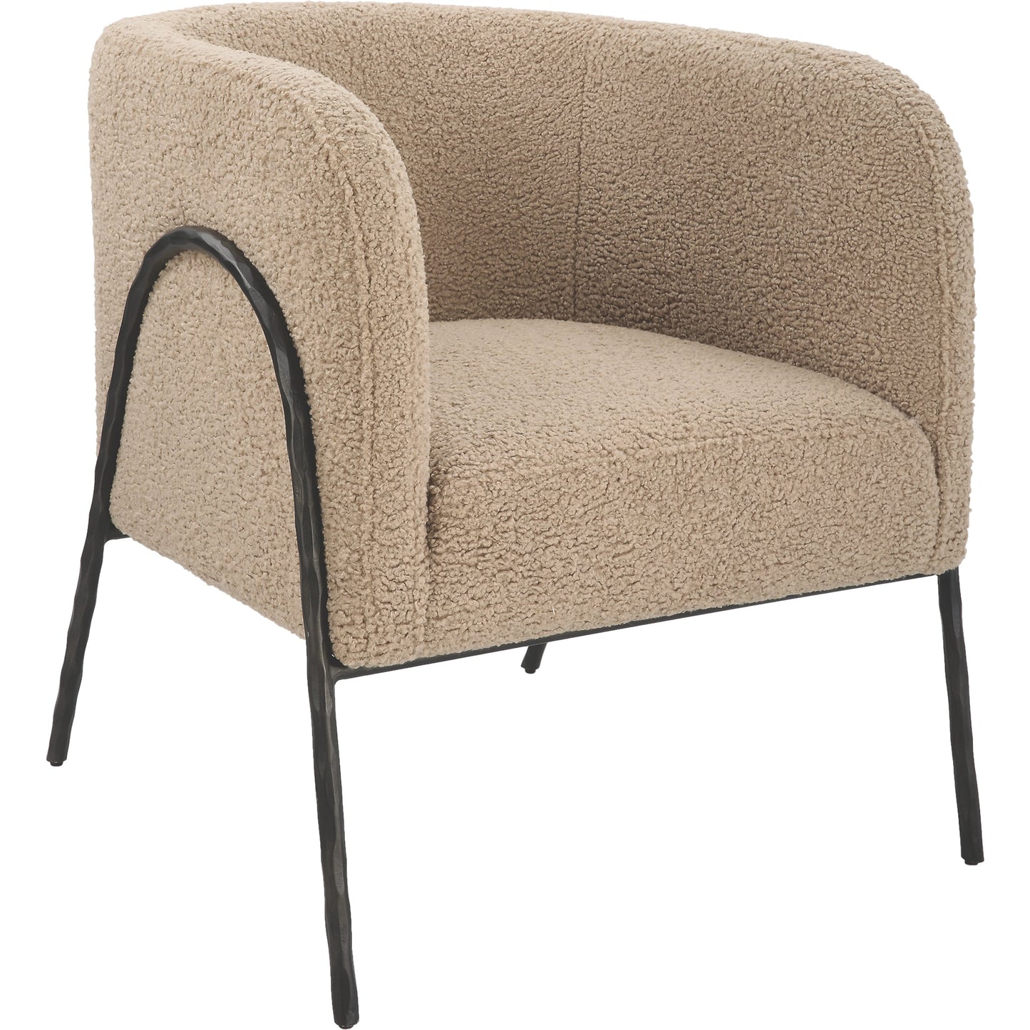 008 SI-1981326 | Additional Silo | Jacobsen Shearling Accent Chair by Uttermost. Made from fabric, foam, plywood, iron in a modern style.