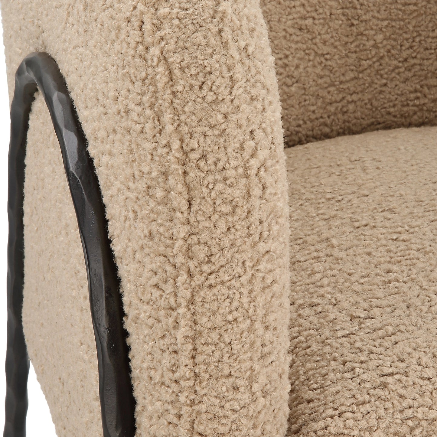 011 SI-1981326 | Additional Silo | Jacobsen Shearling Accent Chair by Uttermost. Made from fabric, foam, plywood, iron in a modern style.