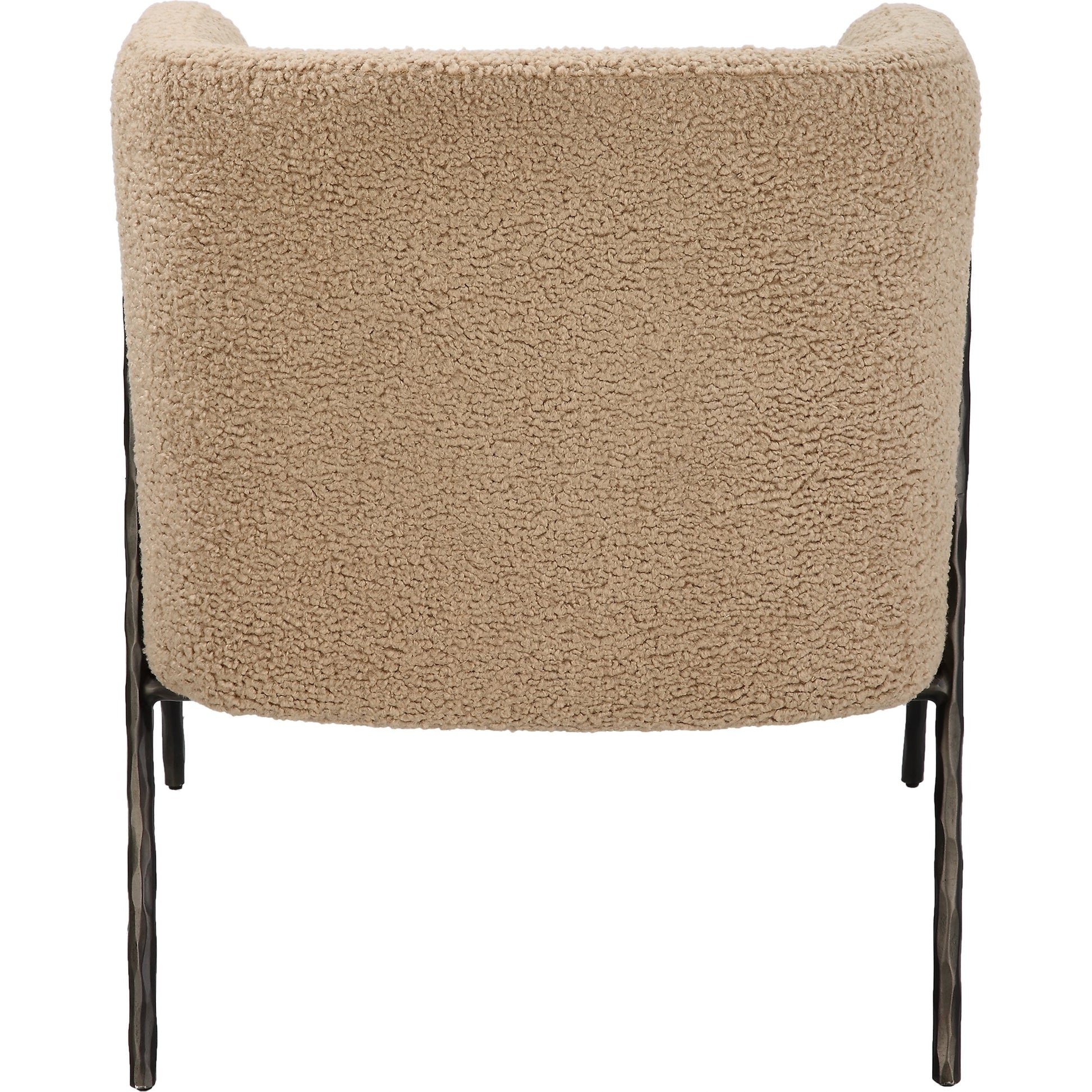 Jacobsen Shearling Accent Chair by Uttermost. Made from fabric, foam, plywood, iron in a modern style.